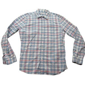 FAHERTY BRAND Mens Long Sleeve Plaid Button Down Shirt Size Large Blue Red White